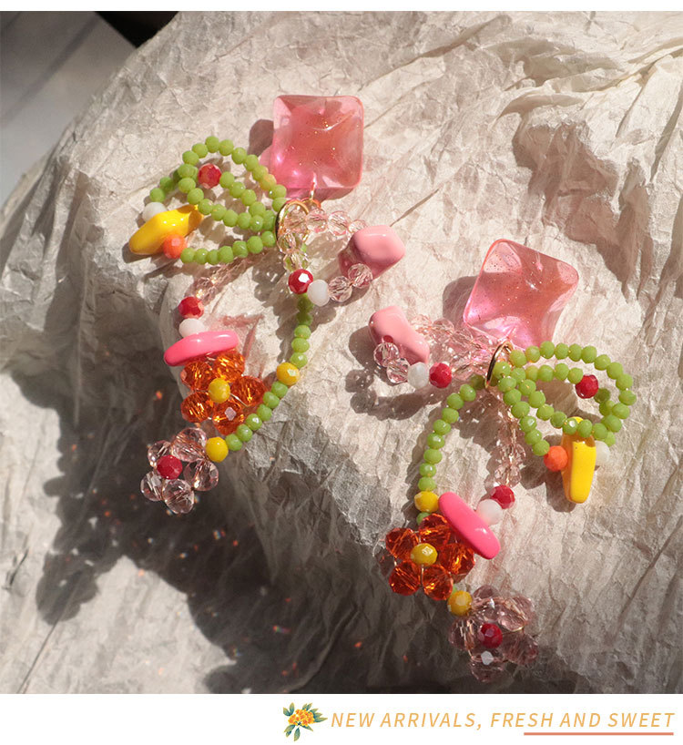 1 Pair Cute Sweet Bow Knot Beaded Crystal Drop Earrings display picture 2