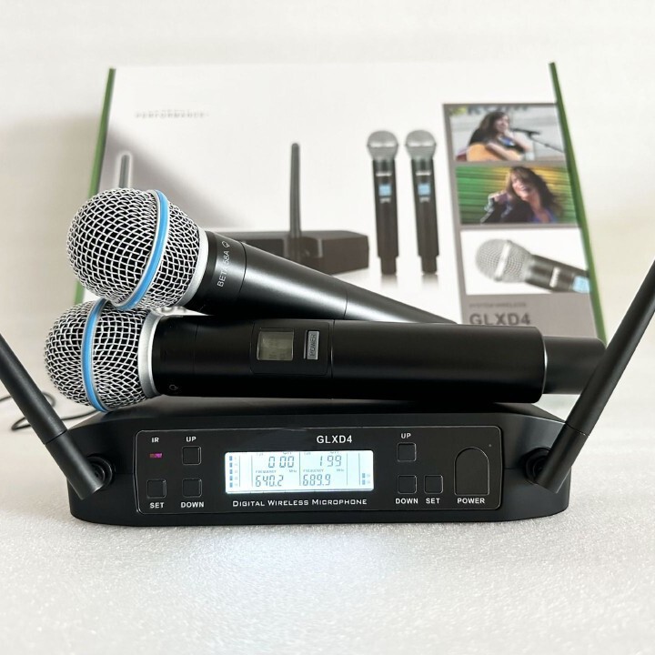 Cross-Border Wireless Microphone Glxd4 One-To-Two Beta58A Fm U-Band Stage Home Outdoor High-End Microphone