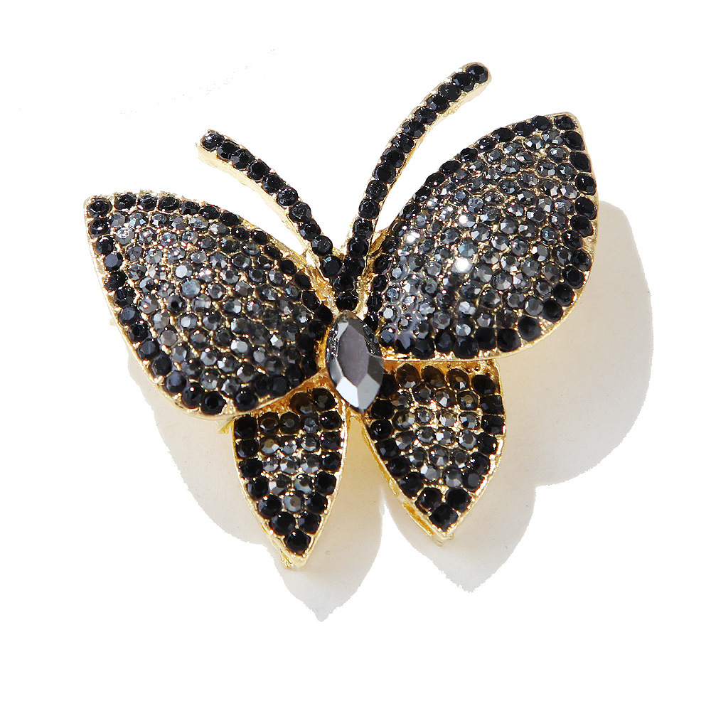 Butterfly Pattern Retro Luxurious Pin Butterfly Zinc Alloy Inlay Rhinestones Unisex Brooches