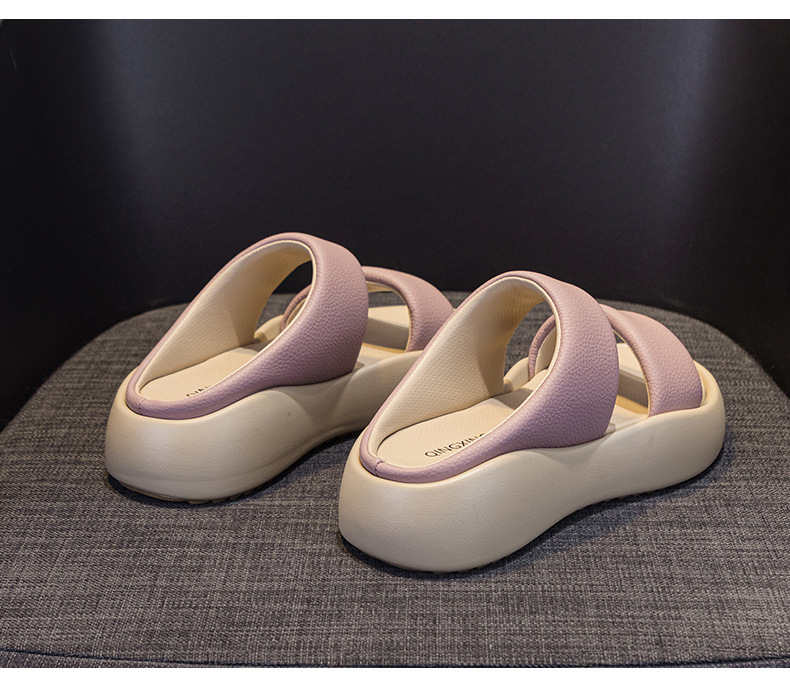 Sandal nữ quai ngang đế dày mũi tròn da thật mềm mại — M 2361m màu, M2361 màu xanh lá cây, M2361 màu tím, M2361 màu vàng chi tiết 32
