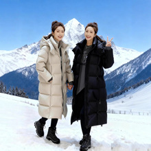 2025年冬季新款羽绒服女长款过膝加厚极寒爆款宽松白鸭绒保暖外套