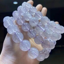 天然紫兔毛水晶手串，紫底拉丝，晶体通透，毛绒绒丝发，像云朵X