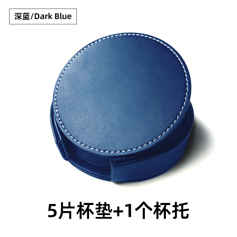 クリエイティブ家具ホテルのコースターの卸売セットは、10cmのラウンドPUのコーヒーマットのコースターの卸売を追加することができます。|undefined