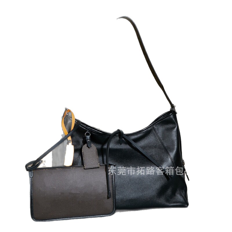 M&LV驴家跨境黑武士中号carryall小羊皮购物袋单肩斜跨托特包大牌|undefined