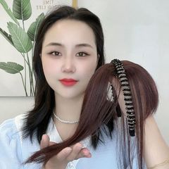 Rhinestone headband wig bangs integrated replacement hair piece female wig top cover white hair seamless hair piece