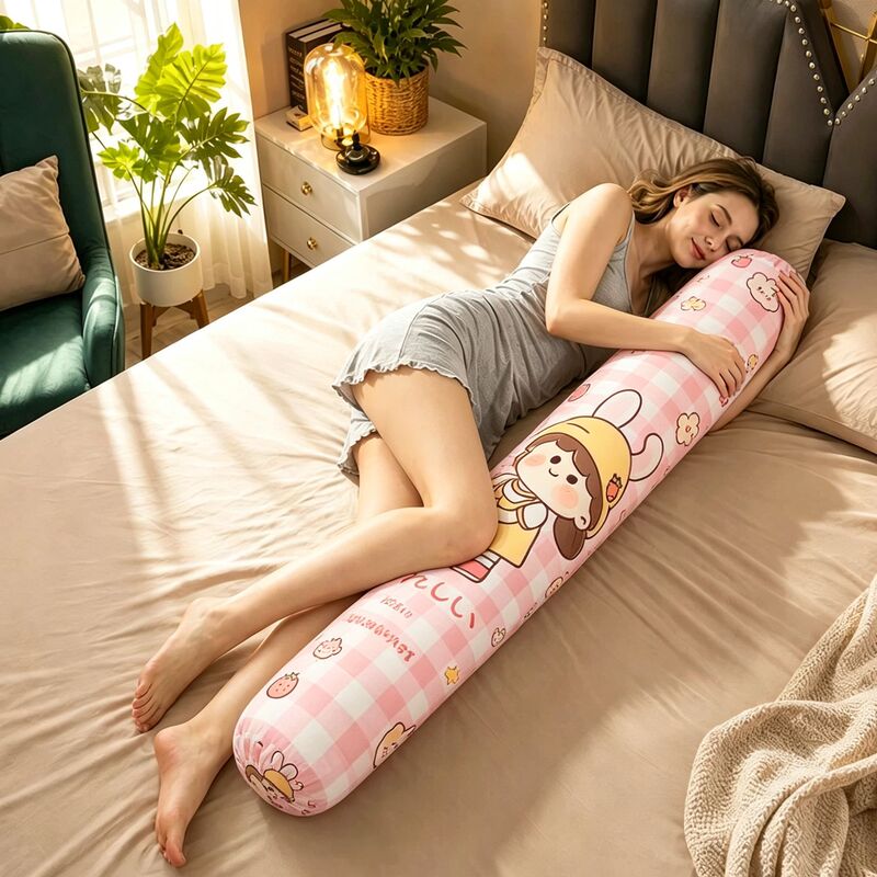 Cartoon cylindrical long pillow for girls, side sleeper leg pillow, removable and washable, candy-shaped bed cushion, single piece drop shipping Cartoon cylindrical long pillow for girls, side sleeper leg pillow, removable and washable, candy-shaped bed cushion, single piece drop shipping