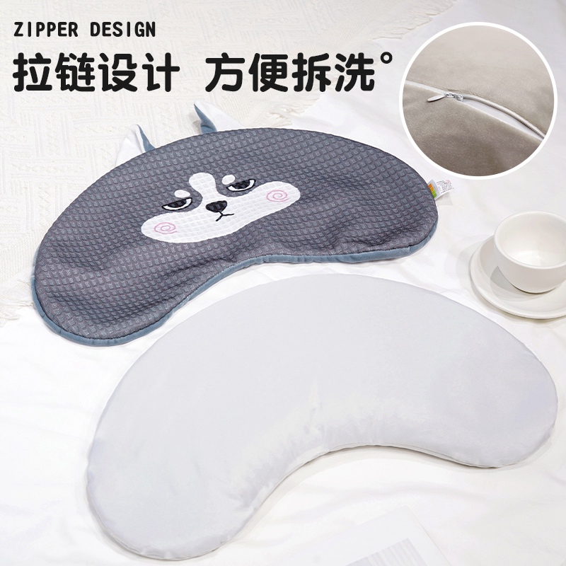 Almohada Cervical para Siesta de Alforfón y Seda de Hielo Desmontable