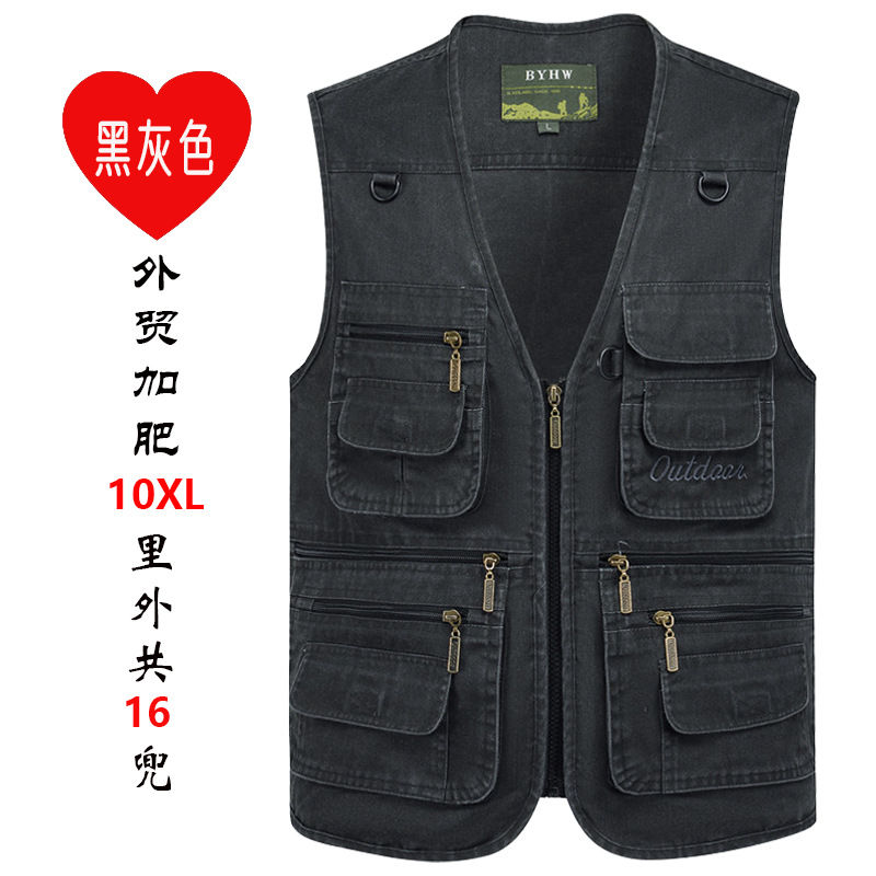 Cajá de verano delgado gran tamaño al aire libre multibolsillo chaleco de cámara reportero de pesca chaleco de herramientas de herramientas de caballo clip