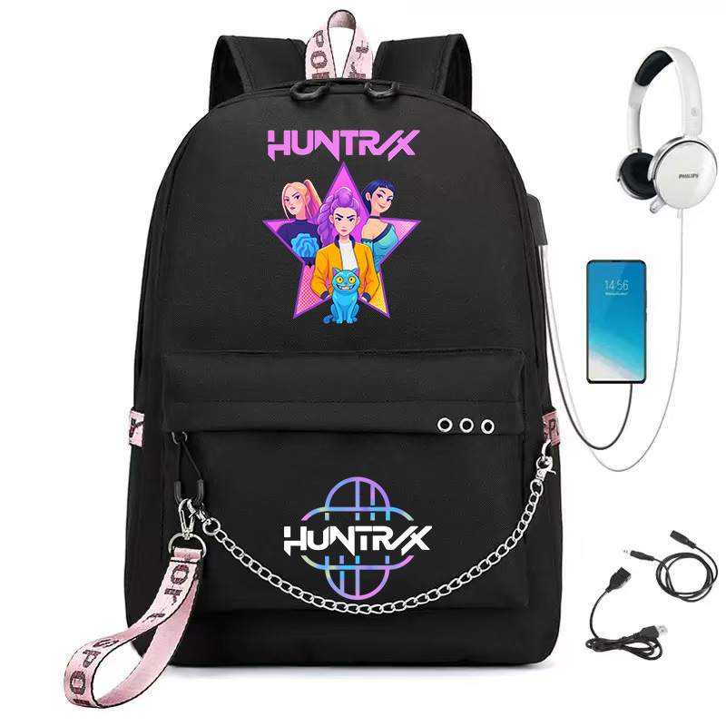 Kpop Demon Slayer Anime Backpack Back to School Fashion Women School Backpack Black Teen Girls School