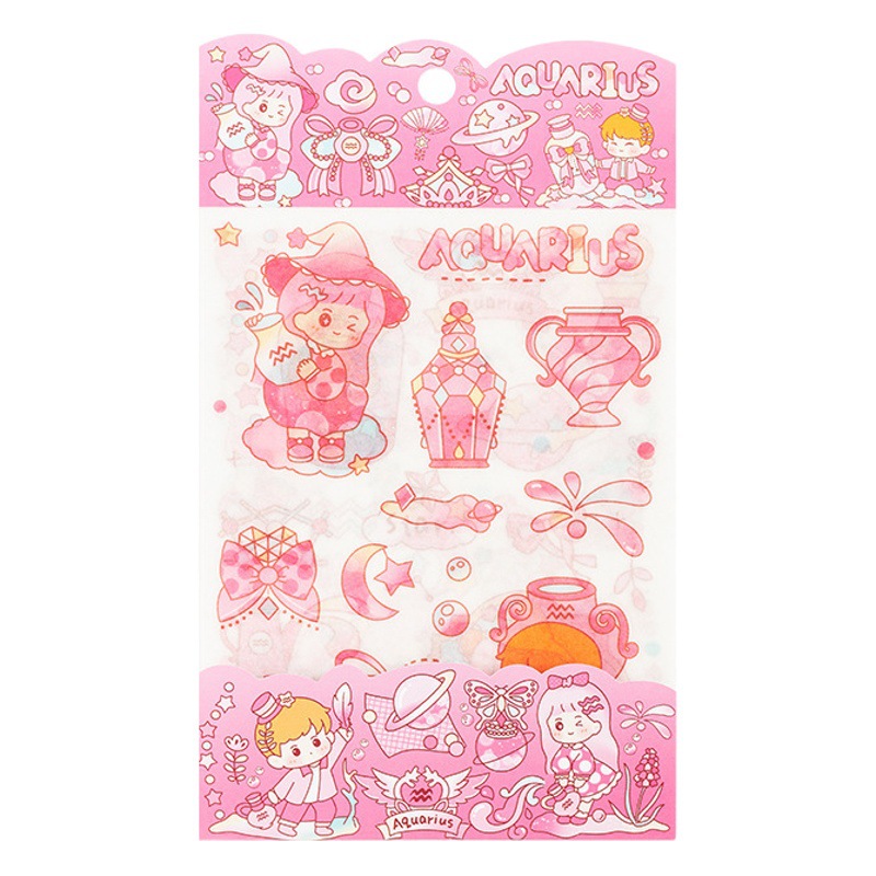 Doce pegatinas de papel de la serie Constellation 4 piezas en dibujos animados DIY álbum Diario pegatinas estudiante papelería mano material de la cuenta pegatinas