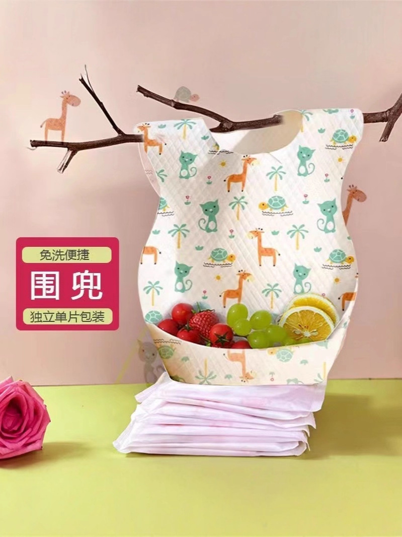 Baodón desechable para bebés Baodón independiente tipo paquete Baodón bolsas de arroz sin lavado bebés impermeables para comer bebés saliva