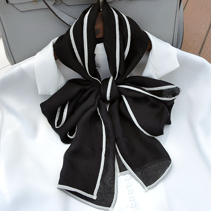 Buñuelo de seda sólida pequeña banda larga ligera Tiansil correa de cabello correa de cabello correa