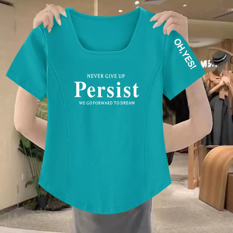 Футболка для полных женщин (PERSIST/KSLR), летняя, свободный крой, M–4XL