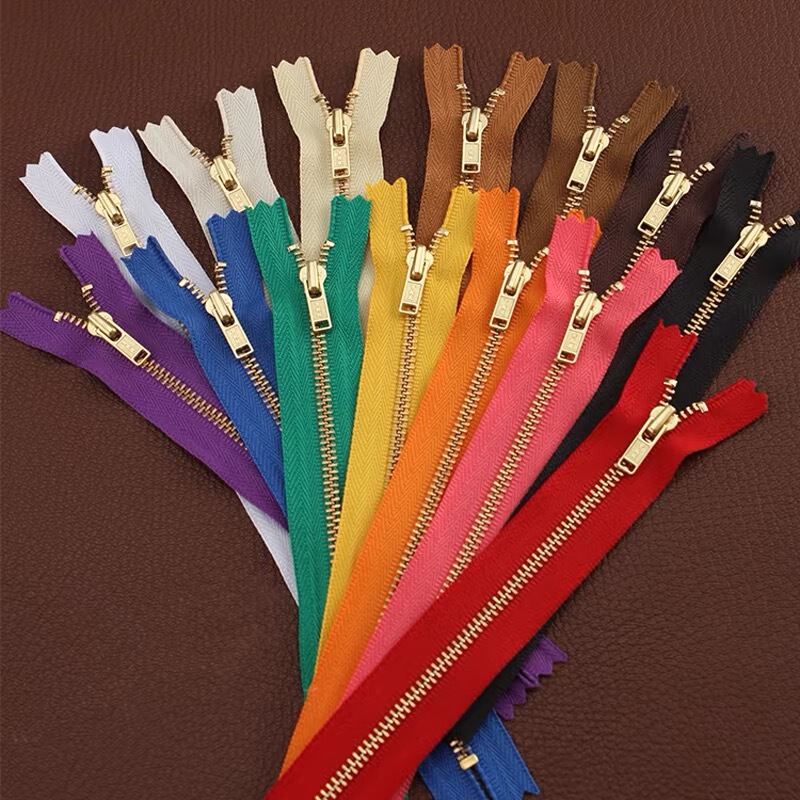 Gold tooth 17cm copper zipper 3# handbag one-way zipper handmade DIY leather luggage hardware accessories 7018