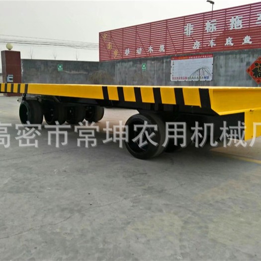 厂家供应   30吨平板拖车    实心胎搬运拖挂车