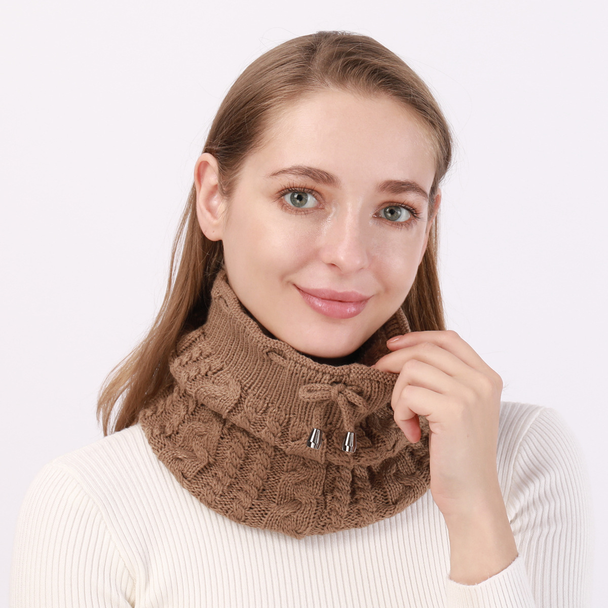 Damen Strickmütze Und Nackenwärmer Set Für Den Winter_voghion.com