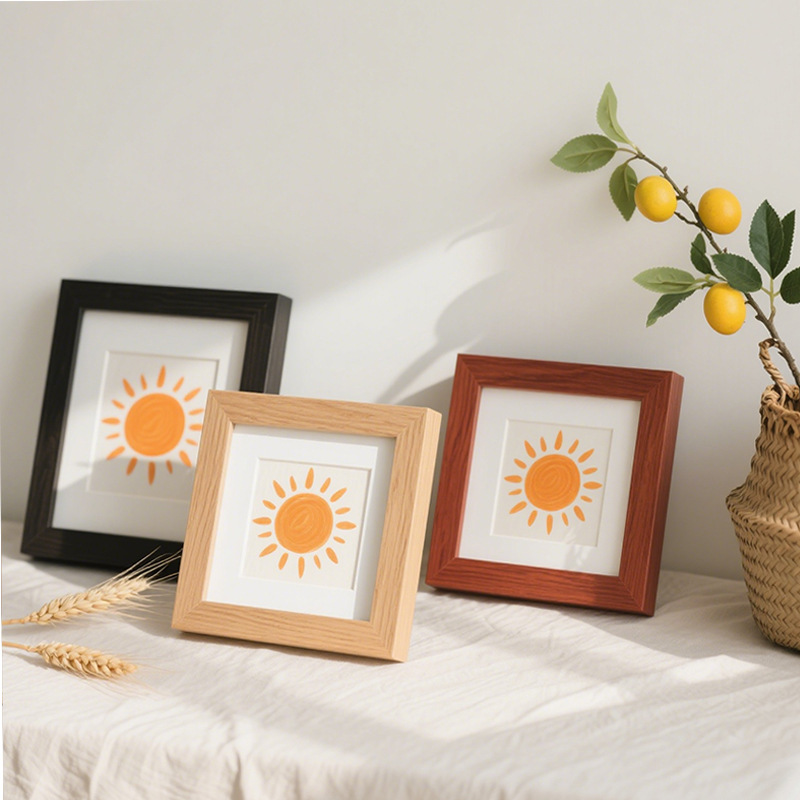 Photo Frame Wholesale Picture Frame Display Photo Frame 4inch Wall-Mounted Decorative Sun Mini Photo Frame Small Square for Home Use