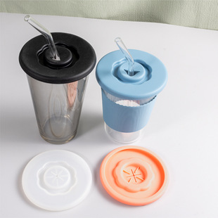 Spot new food grade star mouth silicone cup cover universal cup cover soft cover dust cover leak-proof cover diameter 95mm