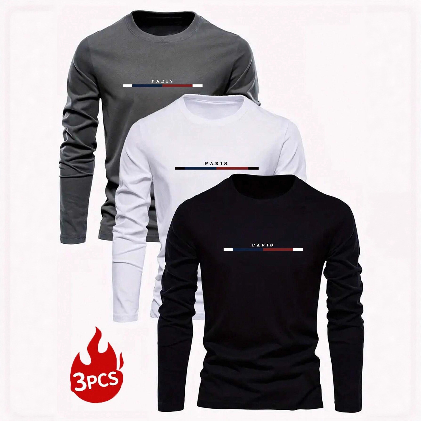 2025亚马逊欧美男装新款休闲棉质圆领长袖上衣T恤跨境源头工厂