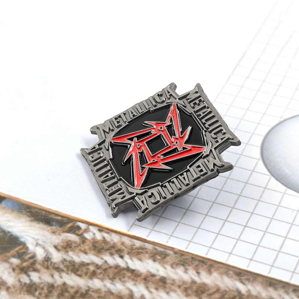 European and American Metallica metal band enamel pin, American thrash metal rock merchandise enamel badge