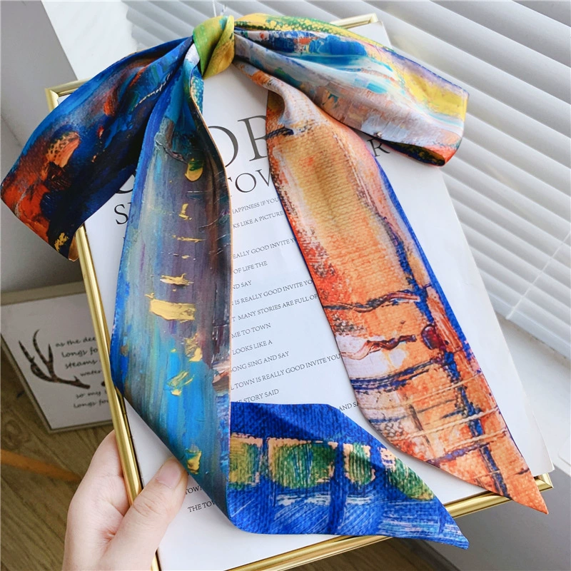 Retro Hair Scarf Ribbon Bow, French-Style Headband Neckerchief, Universal Autumn, 9 Colors