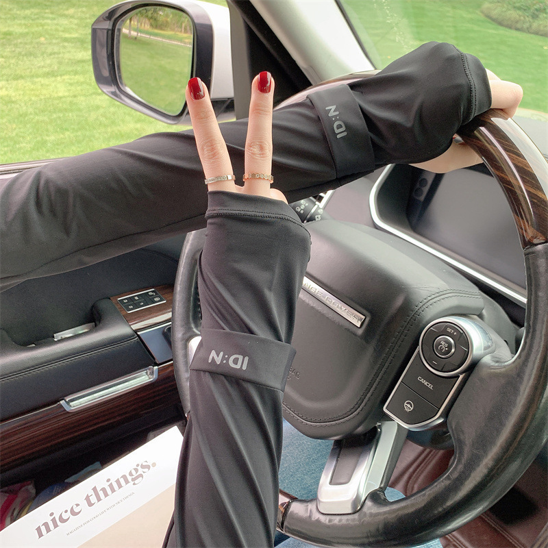 IDN-Mangas de hielo nuevo todo en uno, protección UV sin costuras, moda, conducción al aire libre, conducción y conducción, guantes de brazo de seda de hielo ligeros