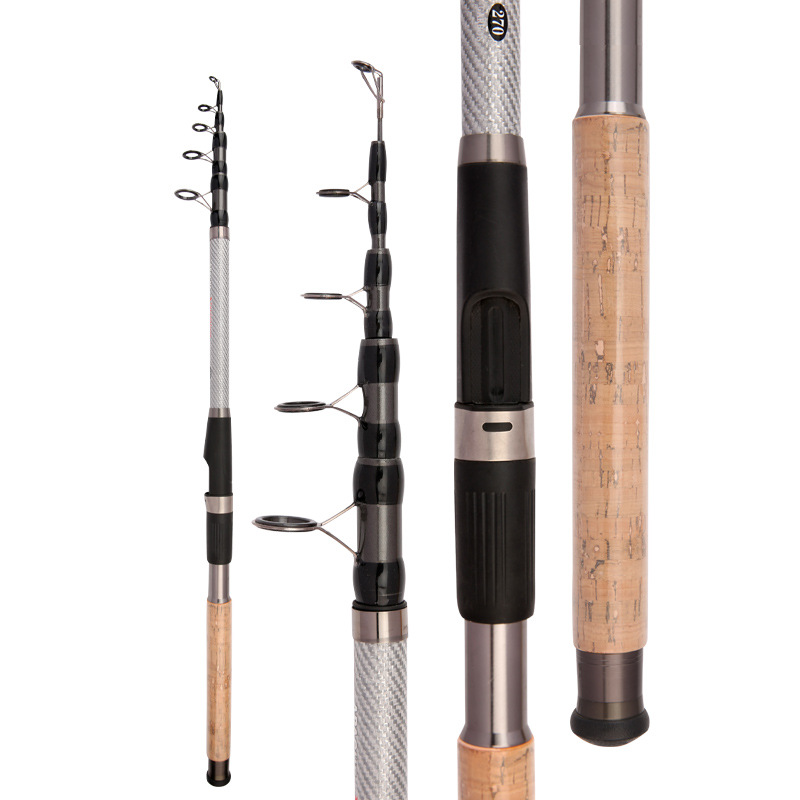 2.1 - 3.6m barra de lanzamiento de largo alcance, anillo de guía triangular, barra de lanzamiento de caña de pesca de tono duro, equipo de pesca al por mayor