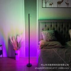 シンプルなラインの痕跡のないつなぎ合わせのフロアランプ寝室のリビングルームの装飾ランプrgbのカラフルな雰囲気ランプのスマートリモコン