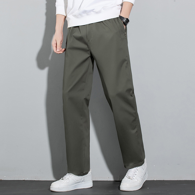 Medium-Thick Men's Plus-Size Loose Cargo Pants, Sports Multi-Pocket Pants, Elastic Waist Casual Pants