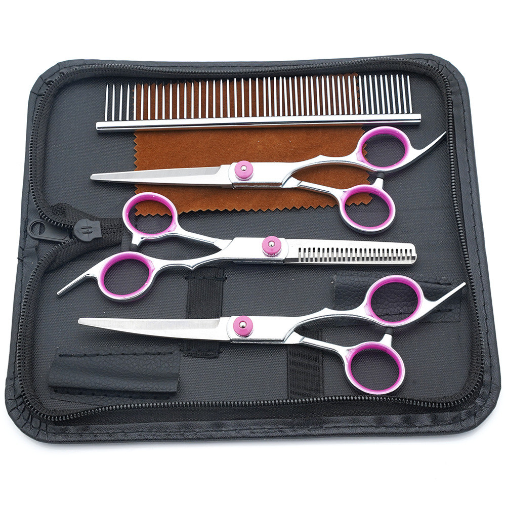 Tijeras para mascotas, tijeras de corte de pelo para perros, tijeras de dientes delgadas profesionales, tijeras de corte de pelo, tijeras de pelaje, juego de herramientas de limpieza