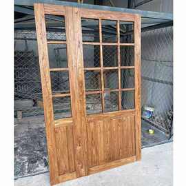 新中式实木门老榆木室内卧室门酒店房间门民宿进户门原木单开门