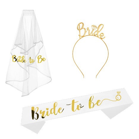 Bridal Wedding Party Decoration Set White Bride to Be Shoulder Strap…