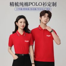 精梳纯棉polo衫定制工作服印logo商务翻领工衣定做文化广告衫刺绣