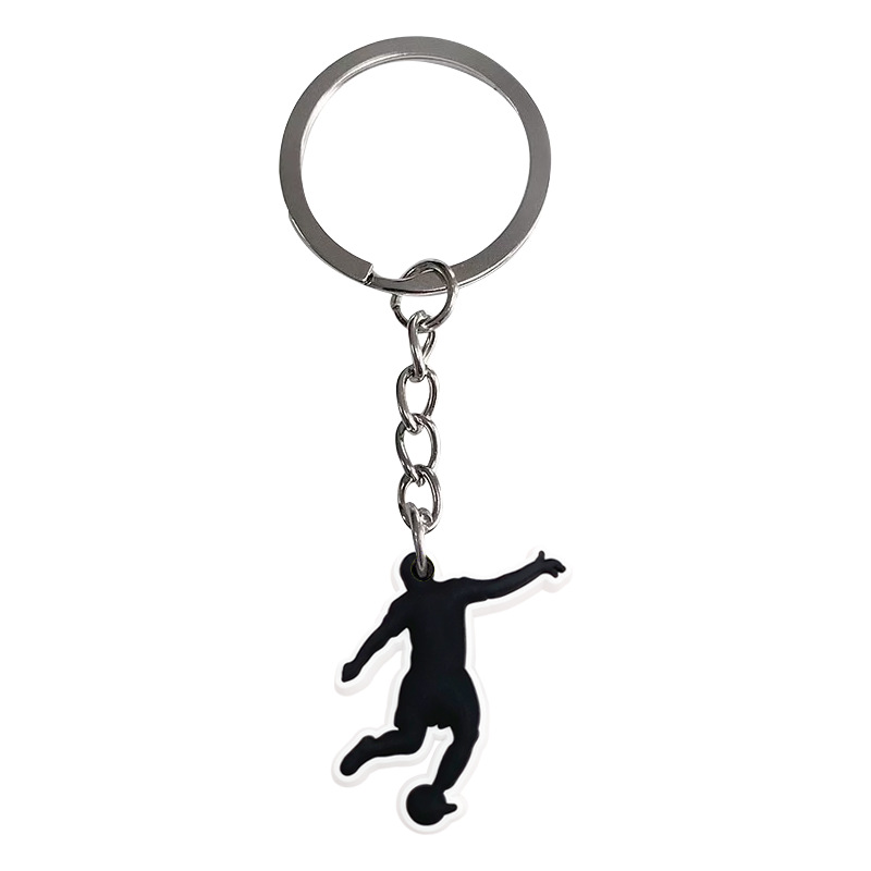 Keychain de fútbol DIY mochila colgante accesorios de llaver bolsas de PVC accesorios de bolsas de goma blanda temu