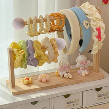 跨境发饰收纳神器发箍整理架大容量手串发夹展示架木质头绳发圈架