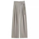 plus size New Chinese Style Pants Women's Summer Thin Chiffon Wide Leg Pants High Waist Dape Casual Straight Pants for Small
