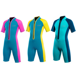 Children's Swimsuit 2mm Winter Thickeneded Cold-Proof and Warm Girl Boy One-Piece Long-Sleeved Thermal Swimsuit Wetsuit
