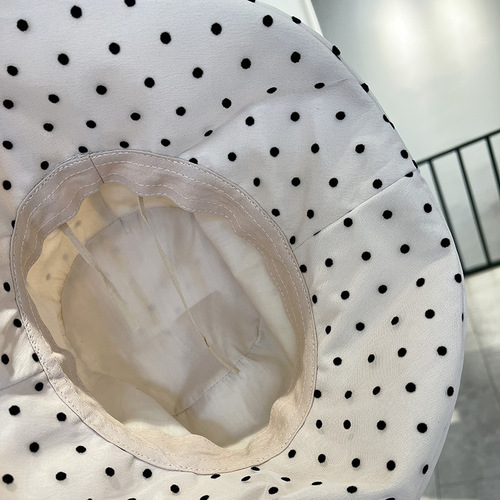 Fishing Hat for Women - Spring and Summer Outdoor Travel Fashion Polka Dot Wide Brim Sun Hat - Foldable Face Covering UV Protection Bucket Hat - Trendy