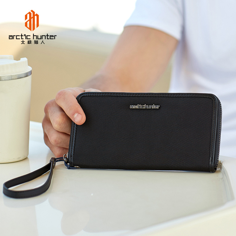 北极猎人男士钱包长款轻薄青年多卡位休闲皮夹卡包个性夹Q0011