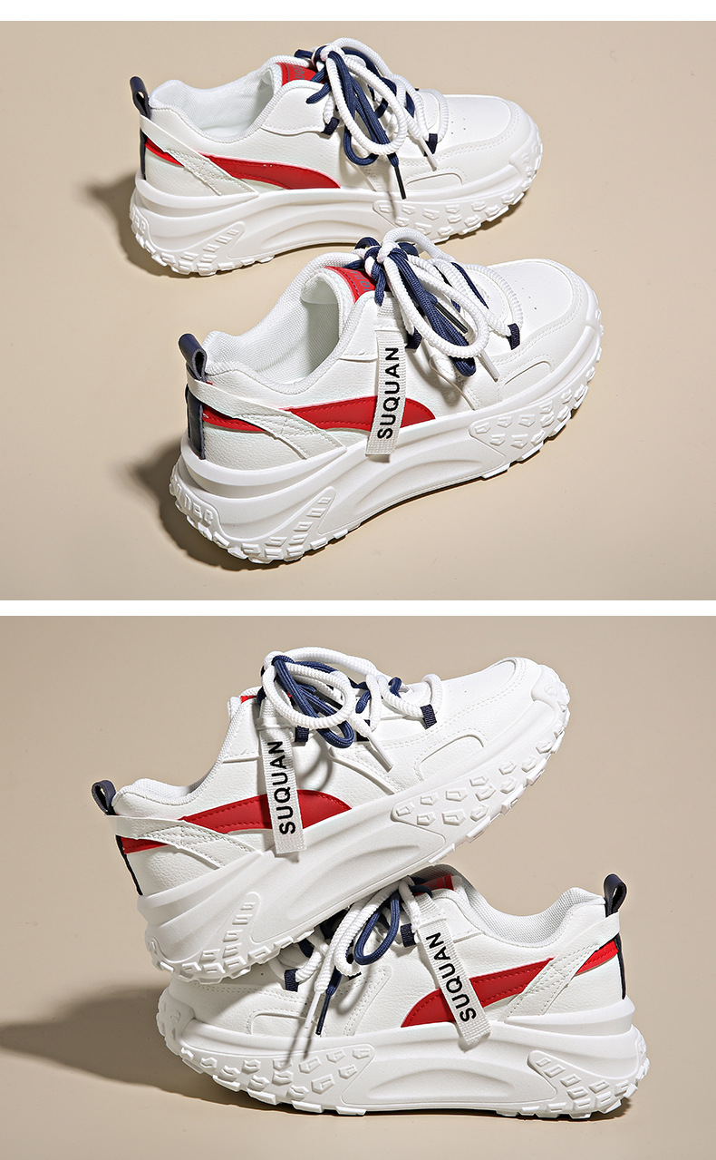 Chaussures de papa femme 2024 printemps nouvelle étudiante édition coréenne Instagram tendance polyvalente semelle épaisse chaussures simples chaussures de sport et décontractées_voghion.com