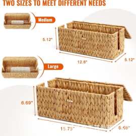 亚马逊编织收纳筐编织篮子收纳筐编织桌面插排电线收纳盒集线盒