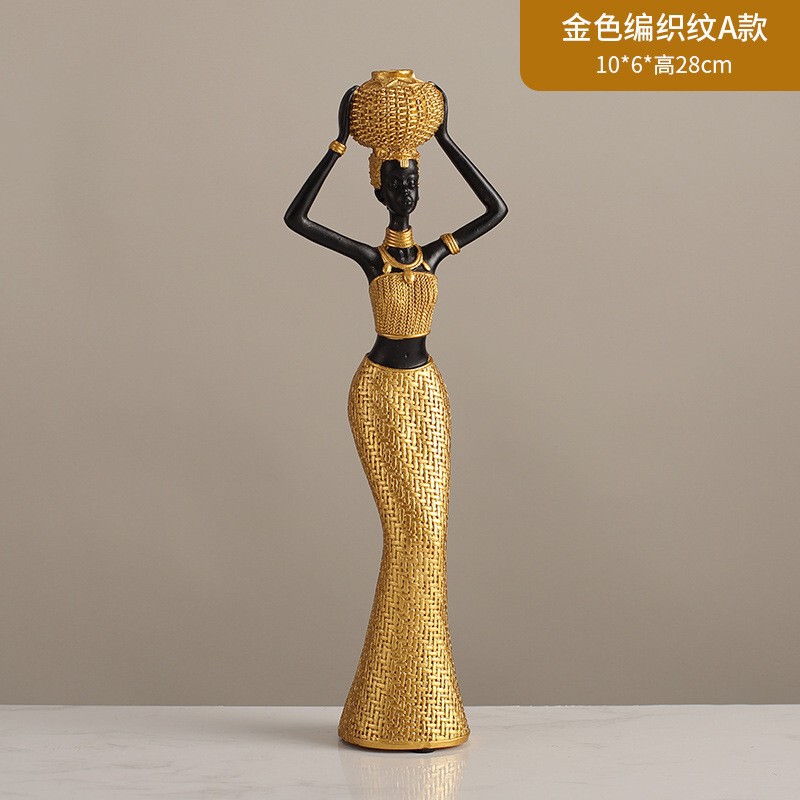 北欧创意复古非洲艺术女士雕像摆件设计师款家居客厅咖啡厅酒吧|undefined