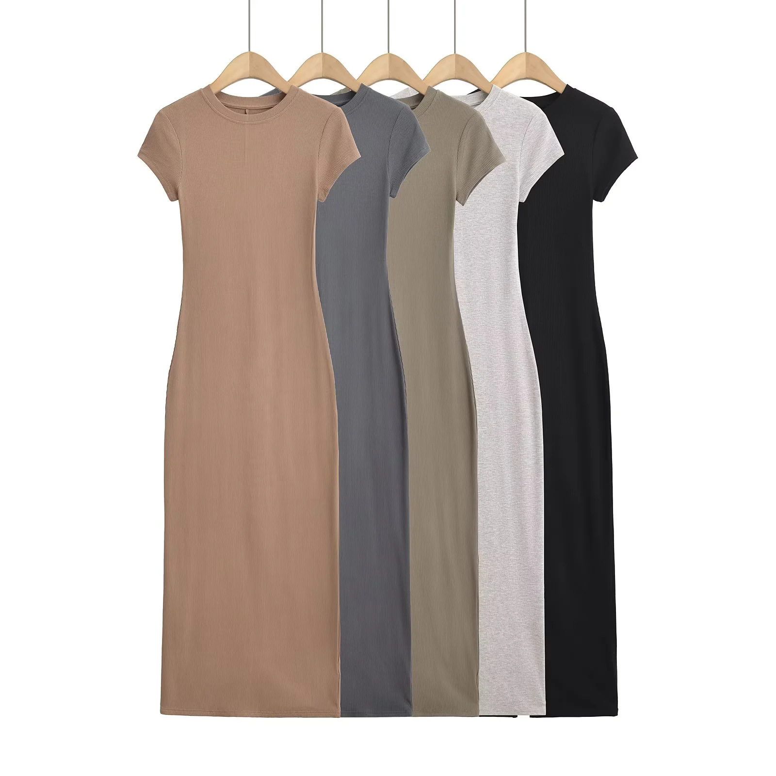 Solid color colored small design long skirt
