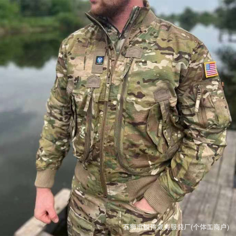 [726] Amazon Four Seasons air force pilot single jacket men's baseball uniform short tactical stand collar jacket