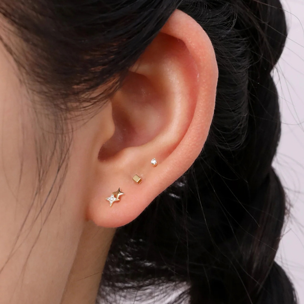 3g Weight Ear Studs Classification 1 Set Quantity Daily Occasion 925 Sterling Silver Material Star, Butterfly Pattern Women's Gender Plating Design Simple Style Style 1 Set 925 Sterling Silver Star Butterfly Ear Studs 69