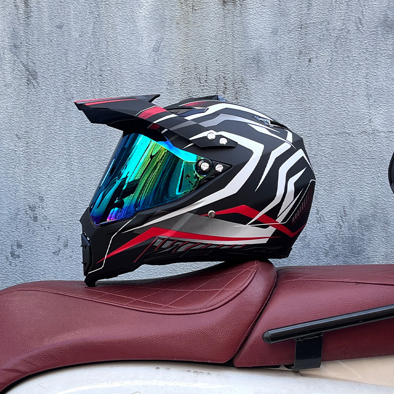 Casco de campo traviesa Casco de carreras de motos Casco de carretera Casco de doble propósito para hombres y mujeres Casco de tracción de cuatro estaciones Casco completo Orz
