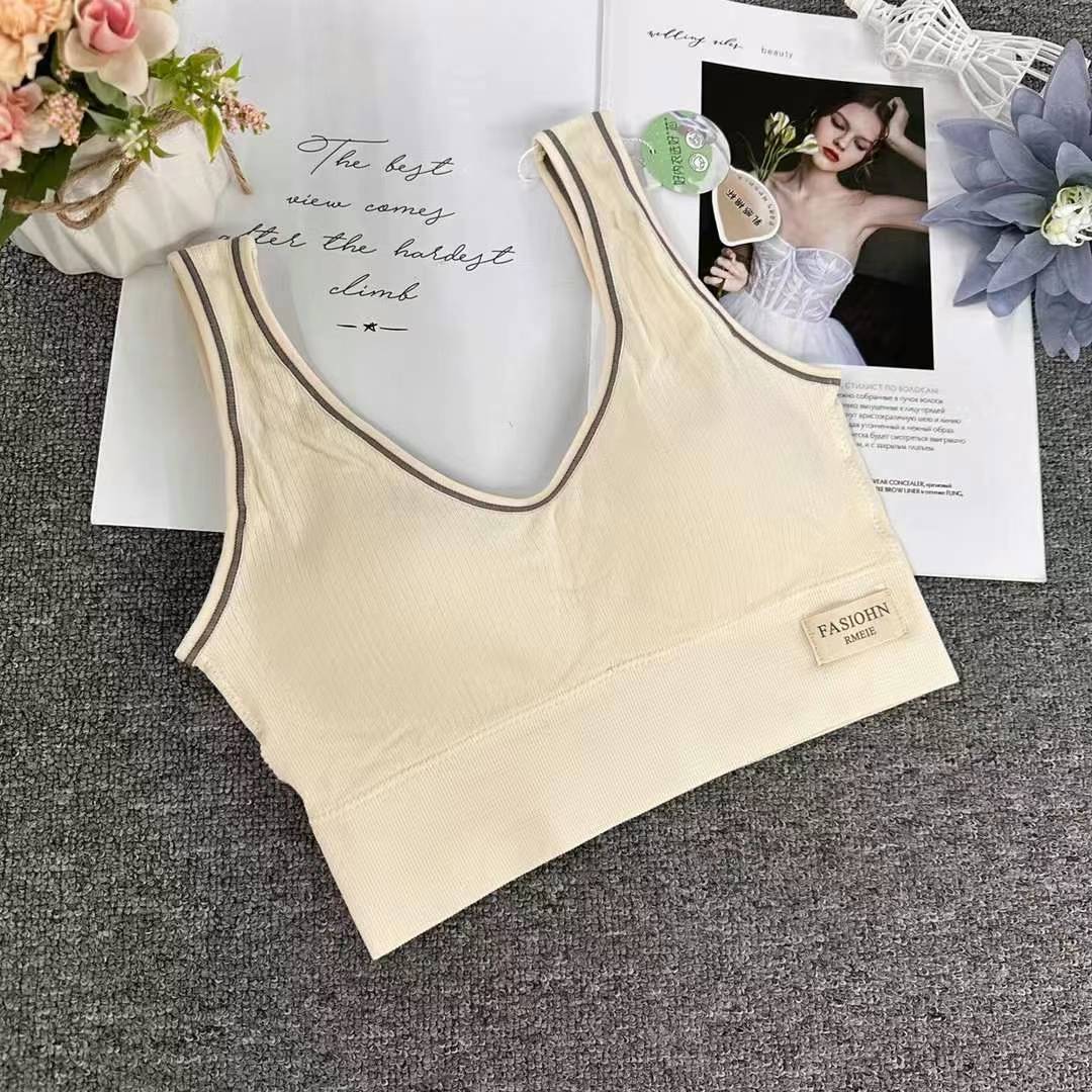 Nueva taza fija sin costuras hermosa espalda sin anillo de acero ropa interior chaleco chaleco cómodo ropa interior damas base sostén al por mayor
