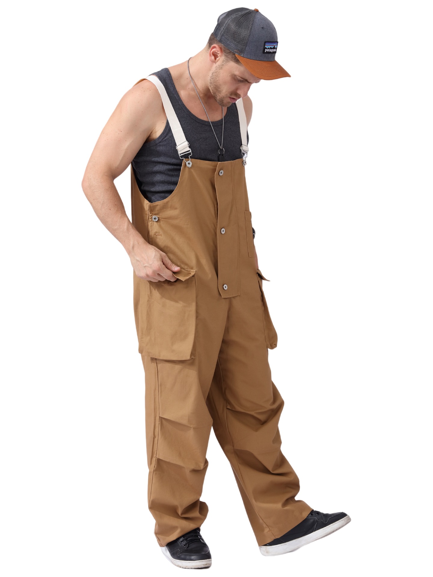 2025 Inverse Craftsman Kaha Ropa de trabajo retro japonesa Monos de bolsillo grandes para hombres y mujeres Estilo BF suelto y delgado para todos los partidos