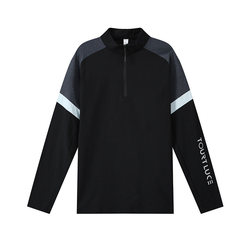 Lulu Otoño e Invierno hombres y mujeres de cuello alto media cremallera manga larga ropa de secado rápido correr fitness ropa de tenis para Niños Grupo impresión