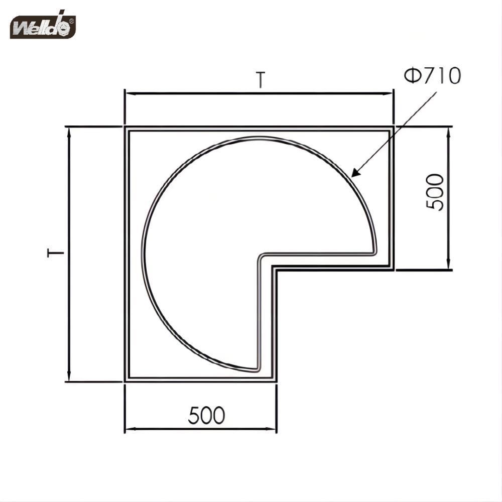 Welldo纬东 橱柜转角转盘拉篮橱柜单层270°转盘置物拉篮